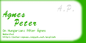 agnes peter business card