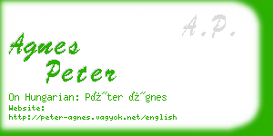 agnes peter business card